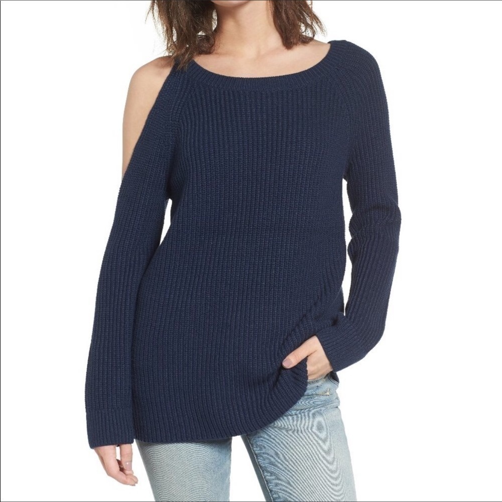 Treasure & Bond Knit Cold Shoulder Sweater Top XS